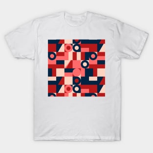 Modern Colorful geometric shapes pattern design T-Shirt